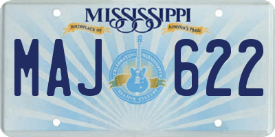 MS license plate MAJ622