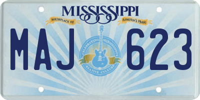 MS license plate MAJ623
