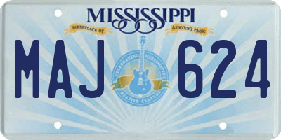 MS license plate MAJ624