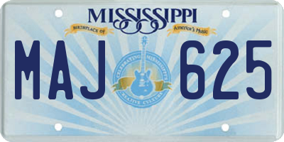 MS license plate MAJ625