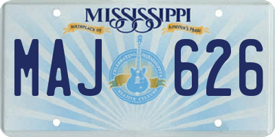 MS license plate MAJ626