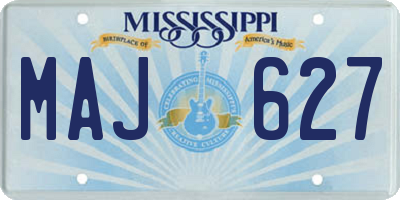 MS license plate MAJ627
