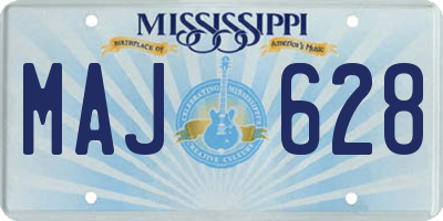 MS license plate MAJ628