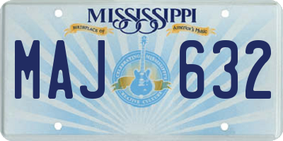 MS license plate MAJ632