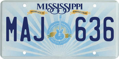 MS license plate MAJ636