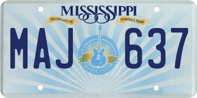 MS license plate MAJ637