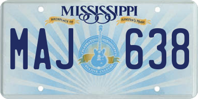 MS license plate MAJ638