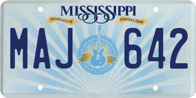 MS license plate MAJ642