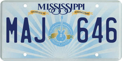 MS license plate MAJ646