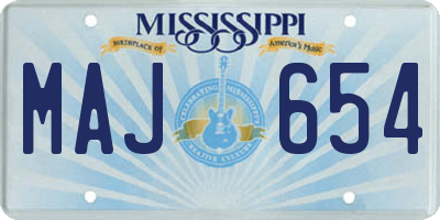 MS license plate MAJ654