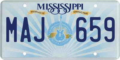 MS license plate MAJ659
