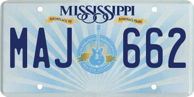 MS license plate MAJ662