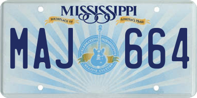 MS license plate MAJ664