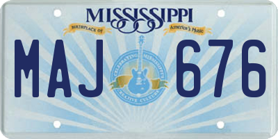 MS license plate MAJ676