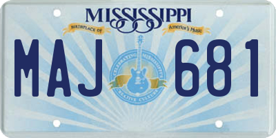 MS license plate MAJ681