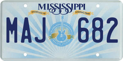 MS license plate MAJ682