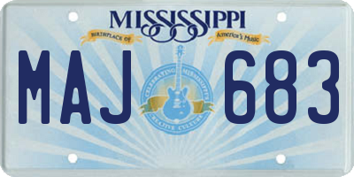 MS license plate MAJ683