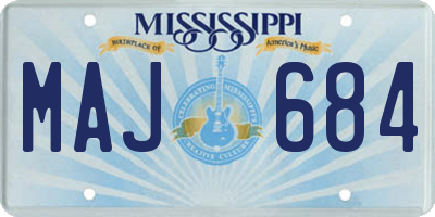 MS license plate MAJ684