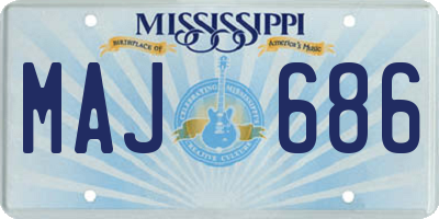 MS license plate MAJ686