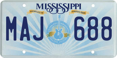 MS license plate MAJ688