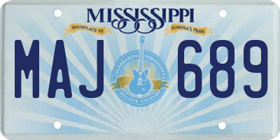 MS license plate MAJ689