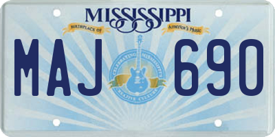 MS license plate MAJ690