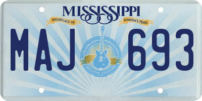MS license plate MAJ693