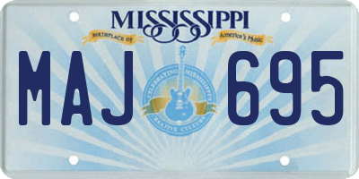 MS license plate MAJ695
