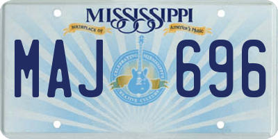 MS license plate MAJ696