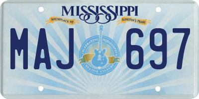 MS license plate MAJ697