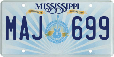 MS license plate MAJ699