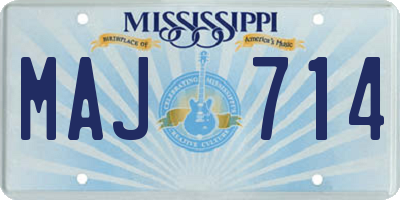 MS license plate MAJ714