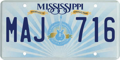 MS license plate MAJ716
