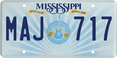 MS license plate MAJ717