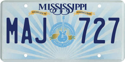 MS license plate MAJ727
