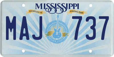MS license plate MAJ737