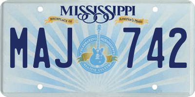 MS license plate MAJ742