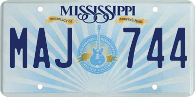 MS license plate MAJ744