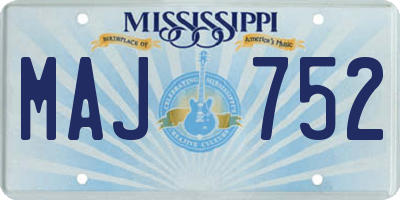 MS license plate MAJ752