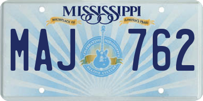 MS license plate MAJ762