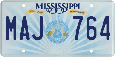 MS license plate MAJ764