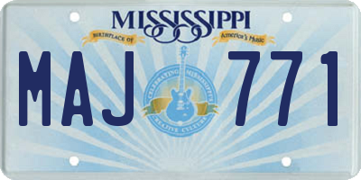 MS license plate MAJ771