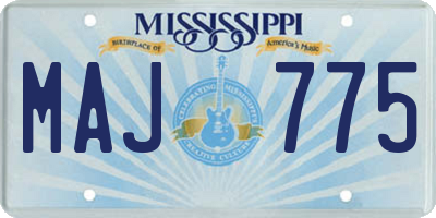 MS license plate MAJ775