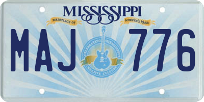 MS license plate MAJ776