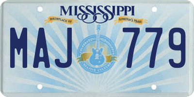 MS license plate MAJ779