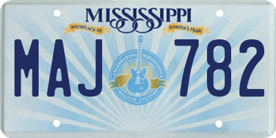 MS license plate MAJ782