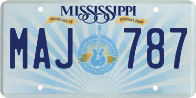 MS license plate MAJ787