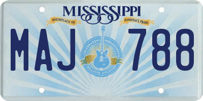 MS license plate MAJ788