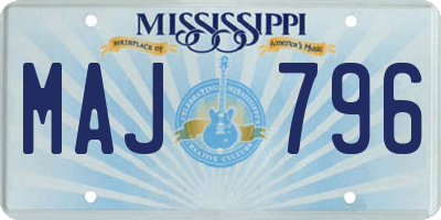 MS license plate MAJ796