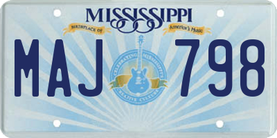 MS license plate MAJ798